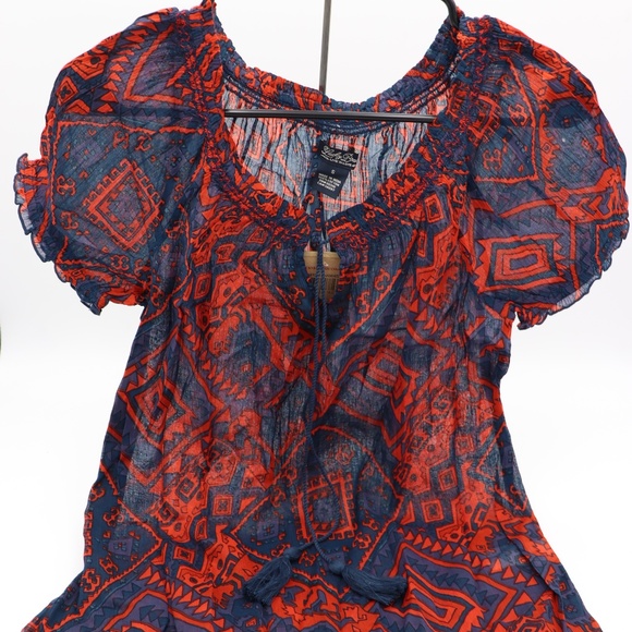 NWT Lucky Brand Short Sleeve Blouse Top - Picture 3 of 5